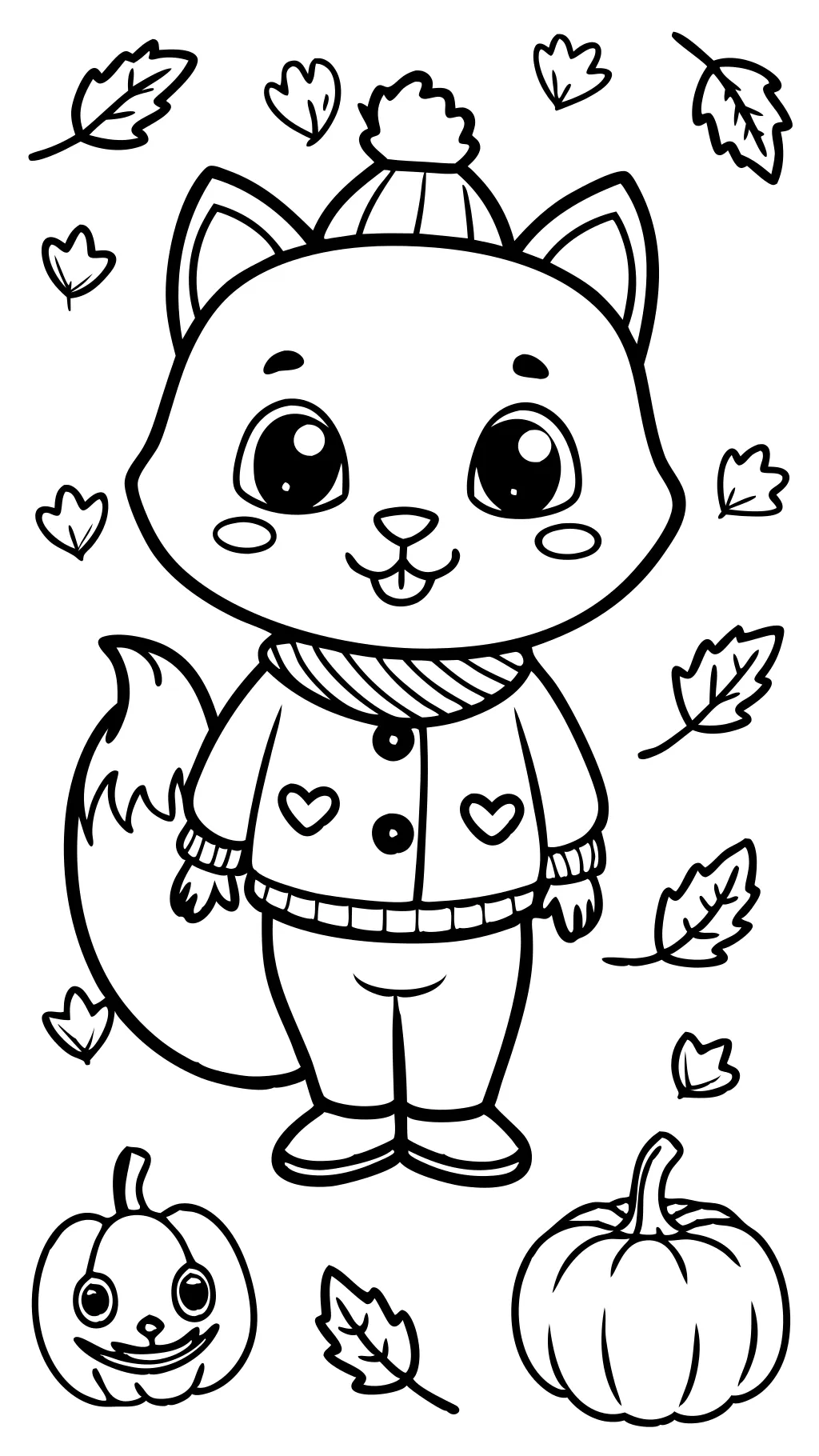 free printable cute fall coloring pages